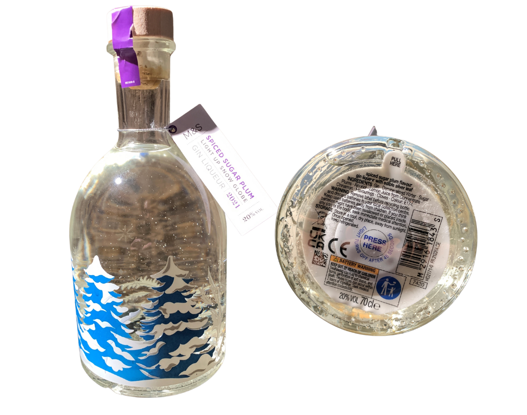 Spiced Sugar Plum Light Up Snow Globe Gin Liqueur - Portman Group